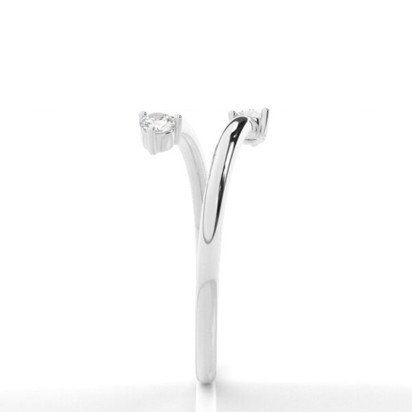 Delicate Bypass Shank Diamond Ring – Modern Elegance for Everyday Wear - Image 2