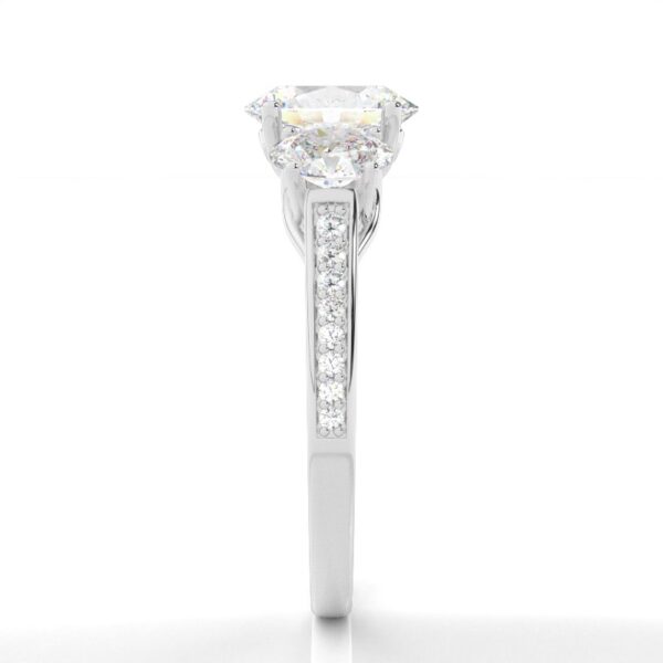 Timeless Three-Stone Diamond Ring in Sterling Silver – A Symbol of Love and Eternity - Image 2