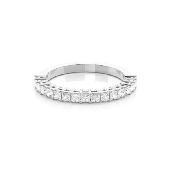Elegant 4-Prong Half Eternity Diamond Ring in Silver – Timeless Beauty - Image 2