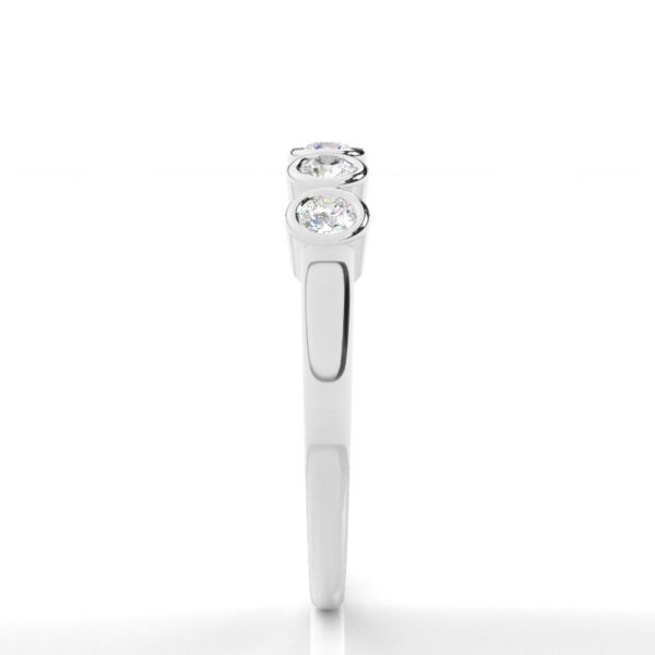 Elegant 5-Stone Bezel-Set Diamond Ring in 925 Sterling Silver - Image 2
