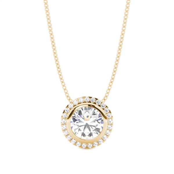 Radiant Halo Pendant in Gold | Dazzling Elegance & Sparkle