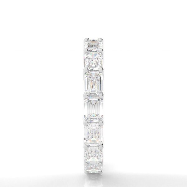 Emerald-Cut Simulated Diamond Eternity Ring in Silver - Image 2