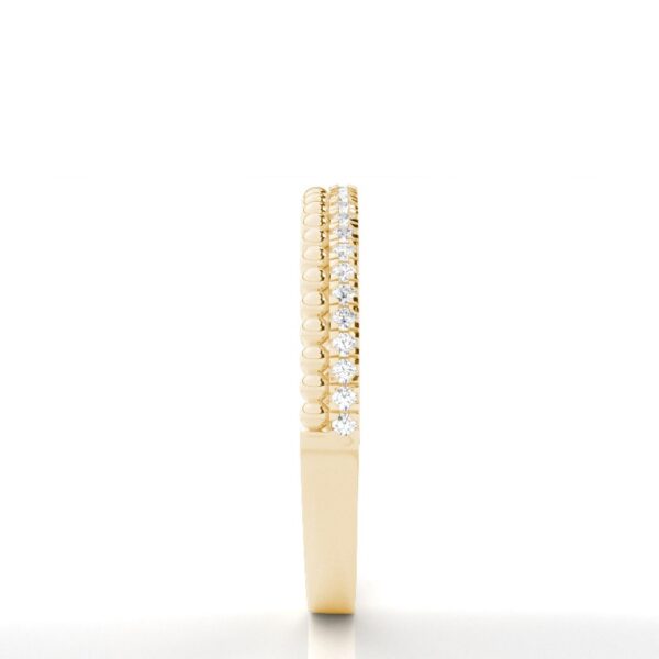 Beaded Diamond Accent Ring in Silver – Classic Elegance with a Modern Twist - Image 2