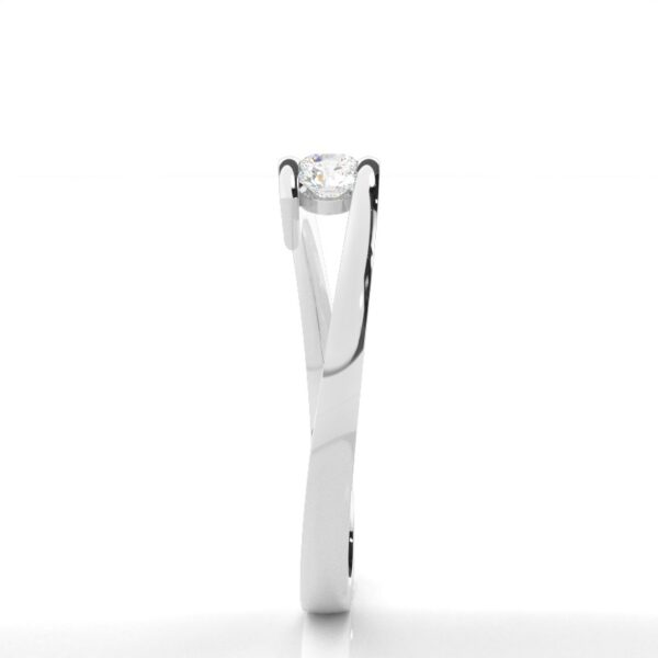 Three Stone Channel Set Diamond Ring in Silver – A Modern Symbol of Love - Image 2