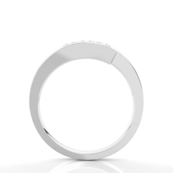 Three Stone Channel Set Diamond Ring in Silver – A Modern Symbol of Love - Image 4