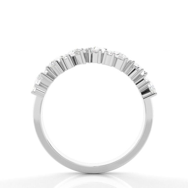 Pear and Round Cut Diamond Band in Silver – Unique and Elegant - Image 4