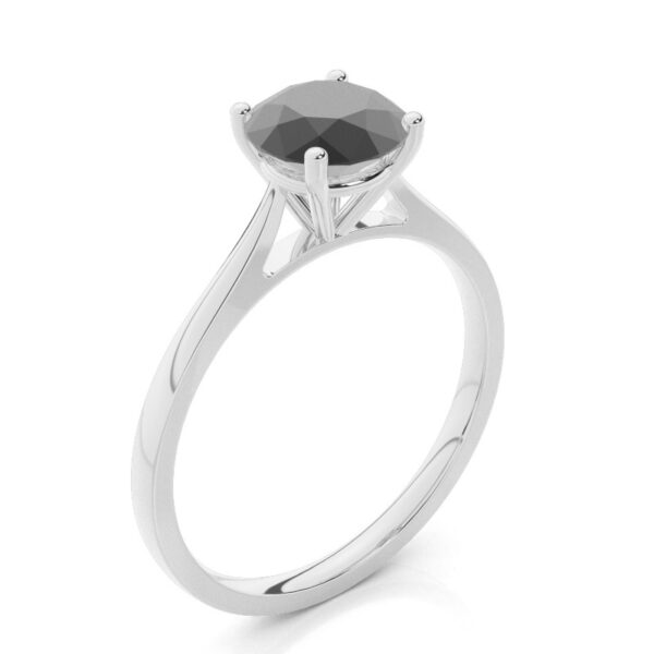 Prong Setting Black Diamond Engagement Ring