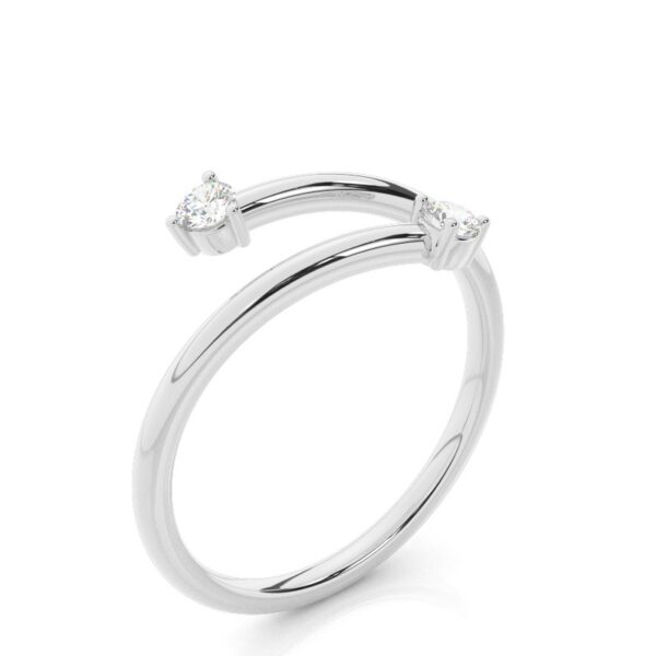 Delicate Bypass Shank Diamond Ring – Modern Elegance for Everyday Wear