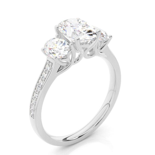 Timeless Three-Stone Diamond Ring in Sterling Silver – A Symbol of Love and Eternity