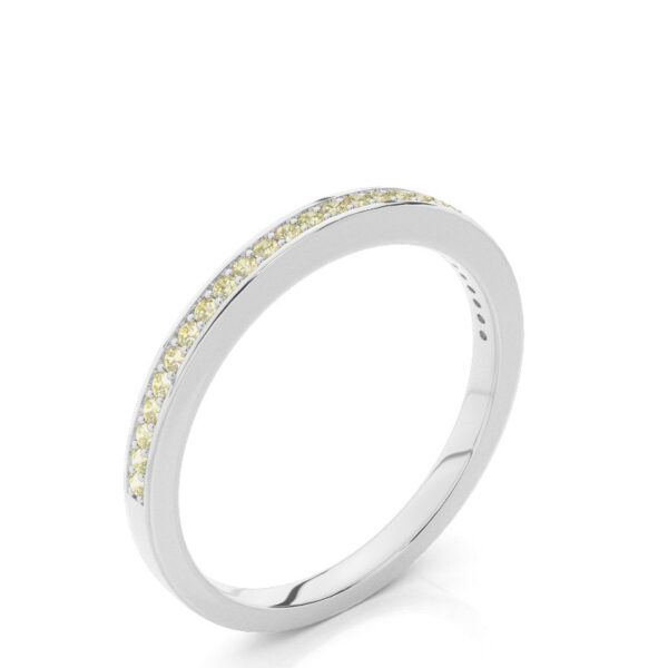 Elegant Yellow Diamond Eternity Band in Sterling Silver