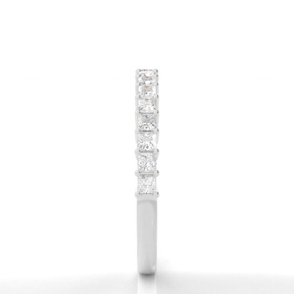 Elegant 4-Prong Half Eternity Diamond Ring in Silver – Timeless Beauty - Image 3