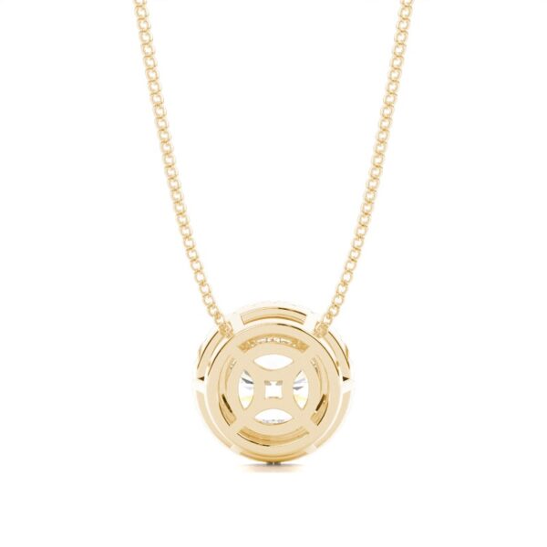Radiant Halo Pendant in Gold | Dazzling Elegance & Sparkle - Image 3