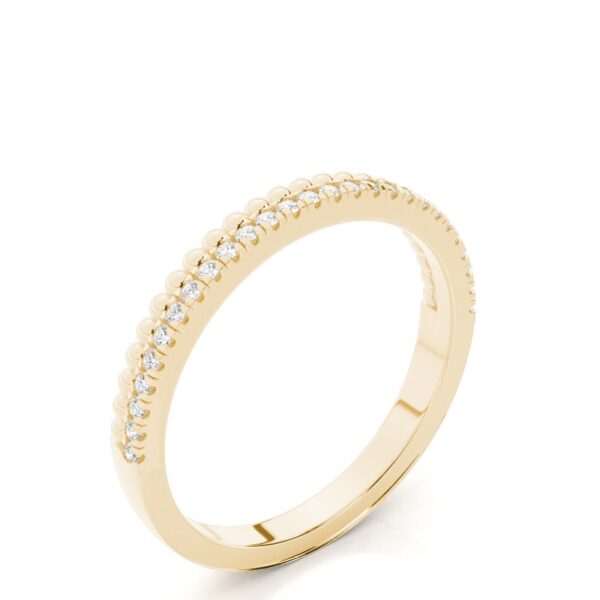 Beaded Diamond Accent Ring in Silver – Classic Elegance with a Modern Twist