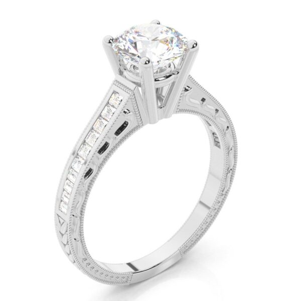Vintage Inspired Solitaire Engagement Ring in 925 Sterling Silver – A Timeless Classic
