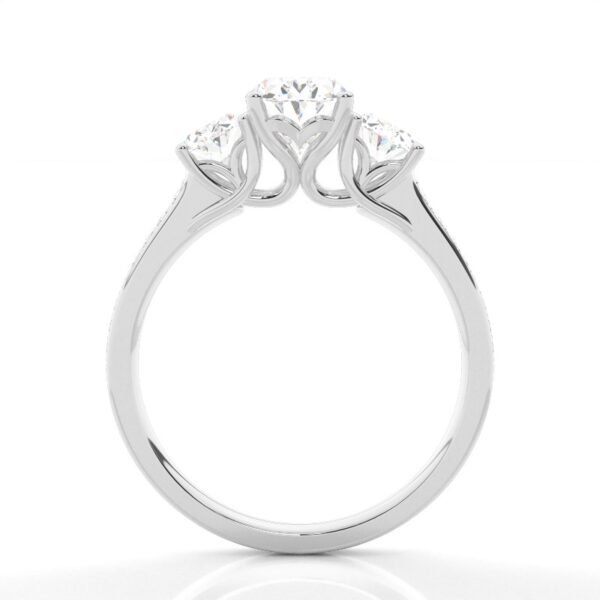 Timeless Three-Stone Diamond Ring in Sterling Silver – A Symbol of Love and Eternity - Image 3