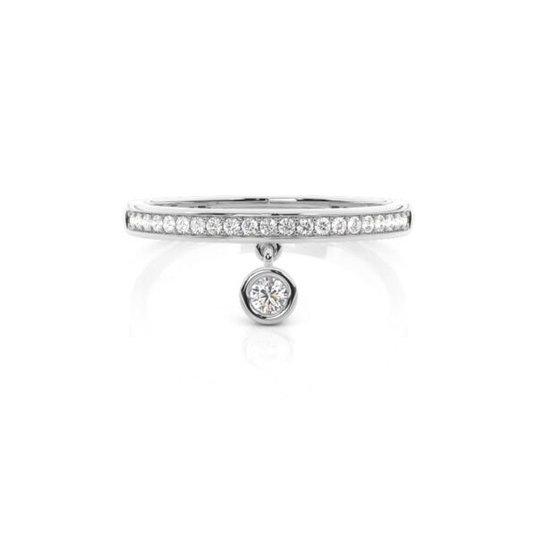 Dangle Diamond Accent Band in Silver – Modern Sophistication - Image 3