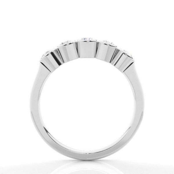 Elegant 5-Stone Bezel-Set Diamond Ring in 925 Sterling Silver - Image 4