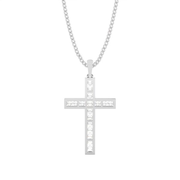 Timeless Silver Diamond Cross Pendant – A Symbol of Faith & Elegance - Image 2
