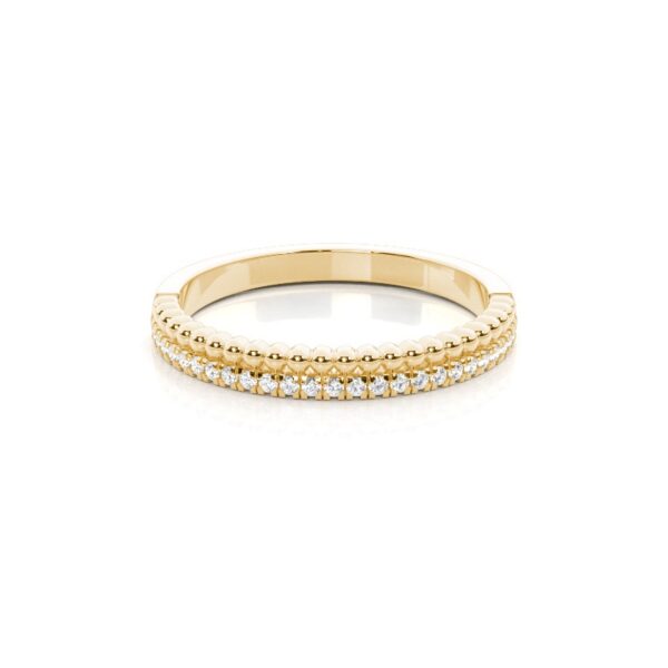 Beaded Diamond Accent Ring in Silver – Classic Elegance with a Modern Twist - Image 3
