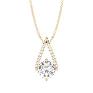 Elegant Gold Diamond Drop Pendant – A Statement of Grace & Luxury