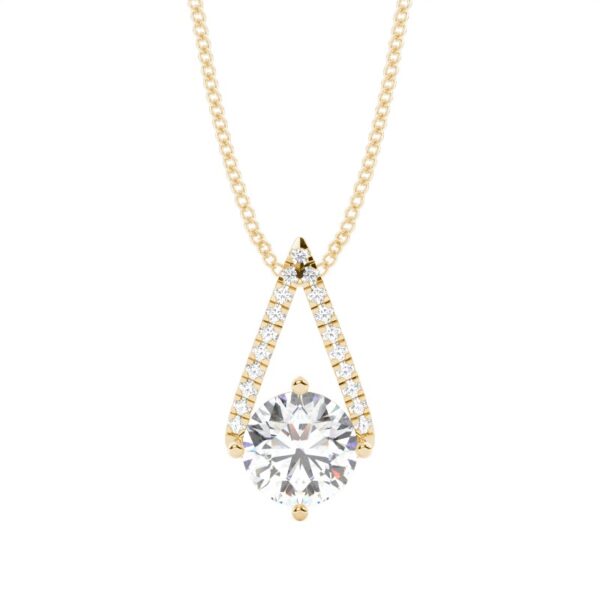 Elegant Gold Diamond Drop Pendant – A Statement of Grace & Luxury