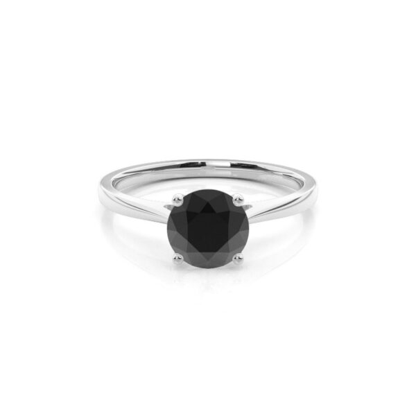 Prong Setting Black Diamond Engagement Ring - Image 3