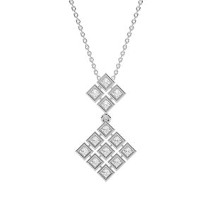 Modern Geometric Pendant – Sterling Silver Elegance