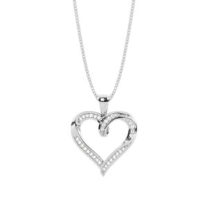 Elegant Heart-Shaped Pendant – Sterling Silver & Sparkling Stones