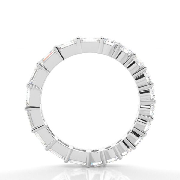 Emerald-Cut Simulated Diamond Eternity Ring in Silver - Image 4