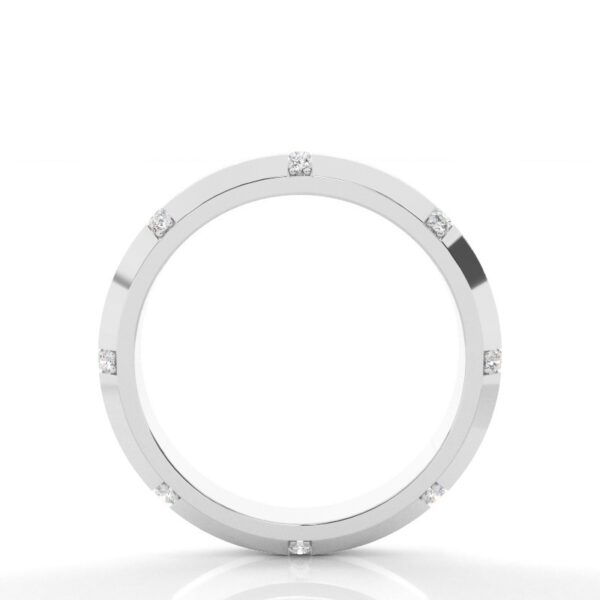 Elegant Men’s Diamond Wedding Ring in Premium 925 Silver - Image 2