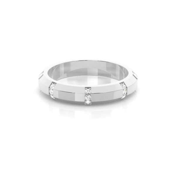 Elegant Men’s Diamond Wedding Ring in Premium 925 Silver - Image 3