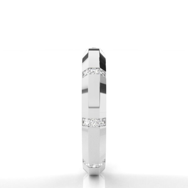 Elegant Men’s Diamond Wedding Ring in Premium 925 Silver - Image 4