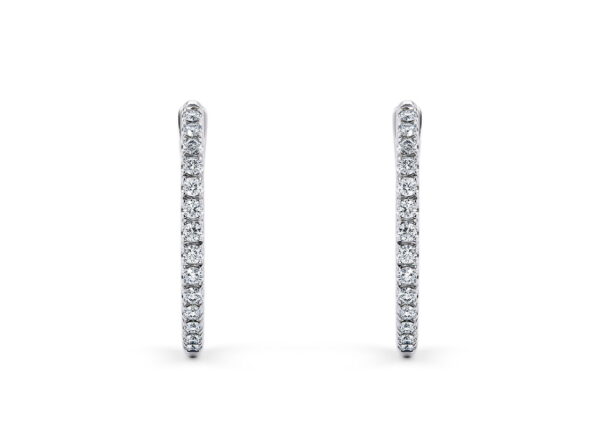 Classic Moissanite Pave Hoop Earrings in 925 Silver - Image 2