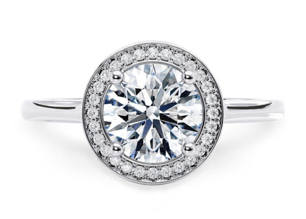 2.00 Ct Round Cut Halo Diamond Engagement Ring in White Gold