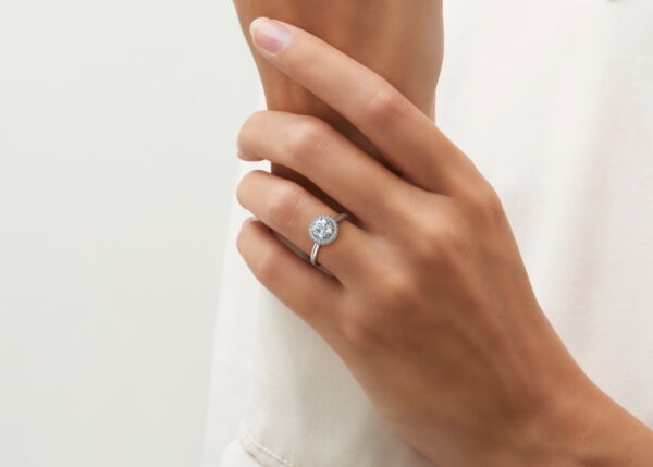 2.50 Ct Round Cut Double Halo Diamond Engagement Ring in White Gold - Image 2