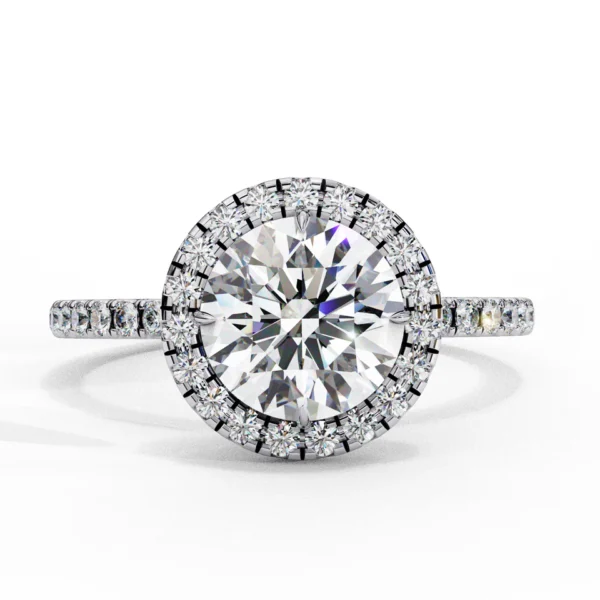 Round Cut Halo Lab Diamond Engagement Ring – Sparkling Elegance - Image 4
