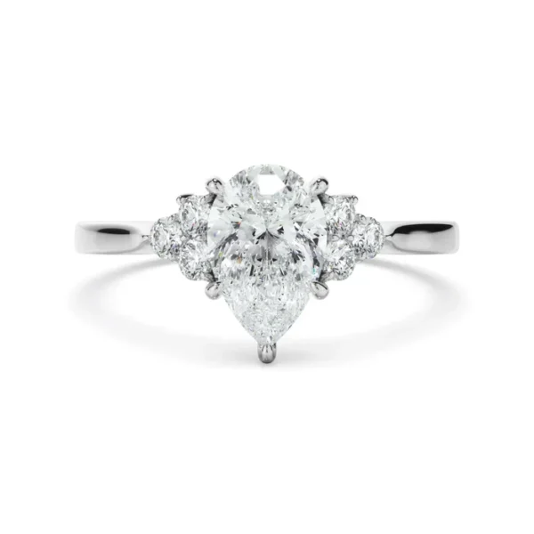 Pear Shape Moissanite Engagement Ring Timeless Elegance - Image 2