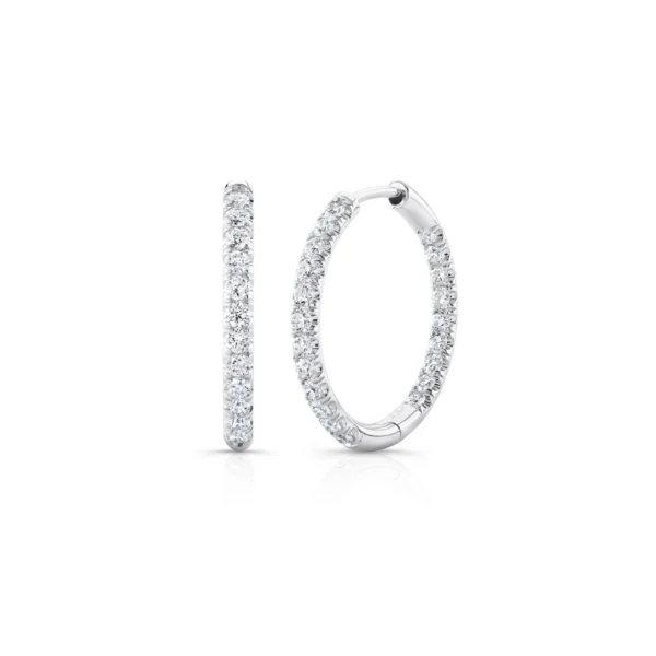 Elegant Diamond Hoop Earrings | 925 Sterling Silver Luxury - Image 2