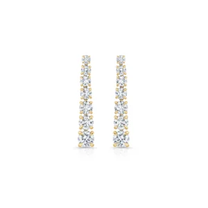 Elegant Gold & Diamond Linear Drop Earrings | Timeless Sparkle
