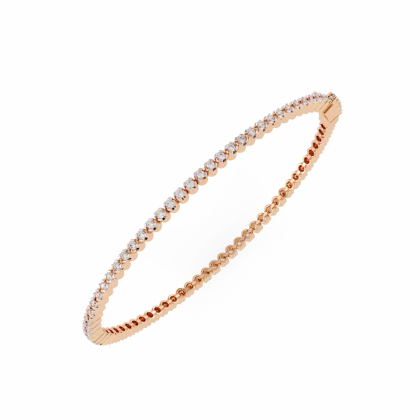 Round Cut Diamond Tennis Bracelet in Rose Gold - Image 3