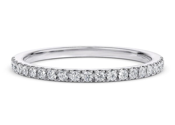 Round Cut Diamond Eternity Band in Silver