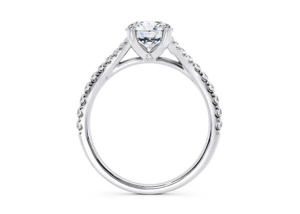 2.00 Ct Round Cut Diamond Pave Band Engagement Ring in White Gold - Image 2