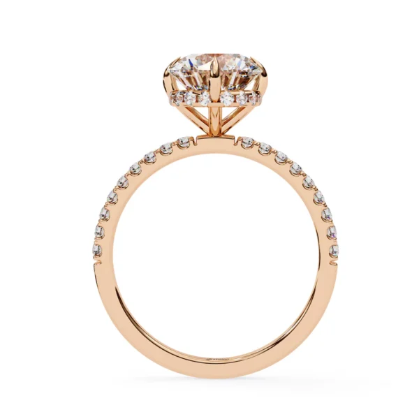 Round Shape Hidden Halo Moissanite Engagement Ring - Image 2