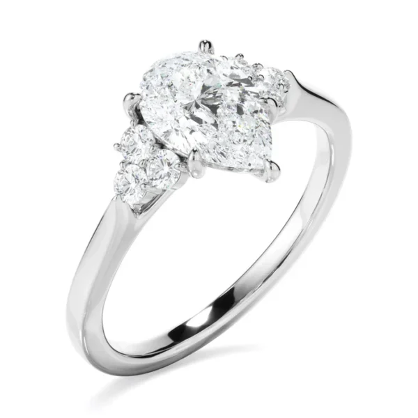 Pear Shape Moissanite Engagement Ring Timeless Elegance - Image 4