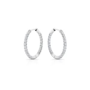 Elegant Diamond Hoop Earrings | 925 Sterling Silver Luxury