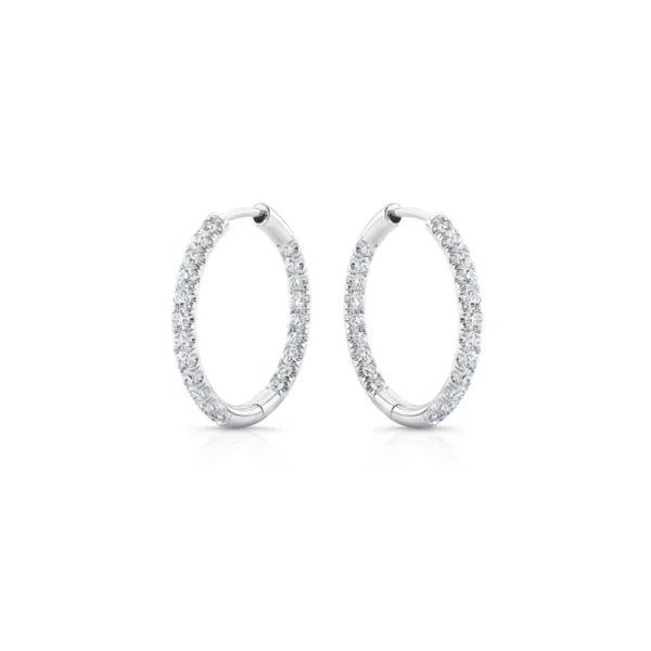 Elegant Diamond Hoop Earrings | 925 Sterling Silver Luxury