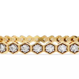 Sparkling 1.10 Ct Round Diamond Tennis Bracelet in Yellow Gold