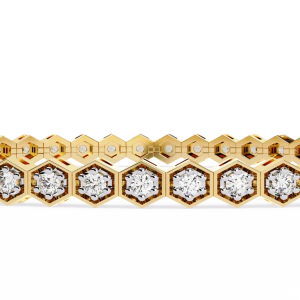 Sparkling 1.10 Ct Round Diamond Tennis Bracelet in Yellow Gold