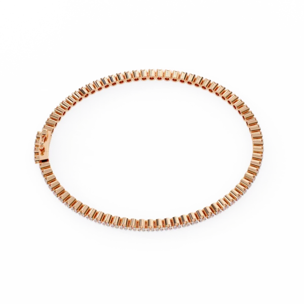 Round Cut Diamond Tennis Bracelet in Rose Gold - Image 4