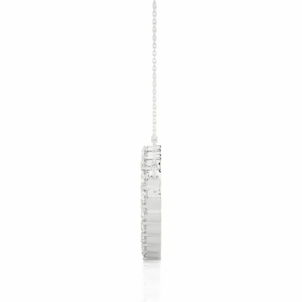 Round Cut Diamond Heart Pendant | Prong Setting Love Necklace - Image 3